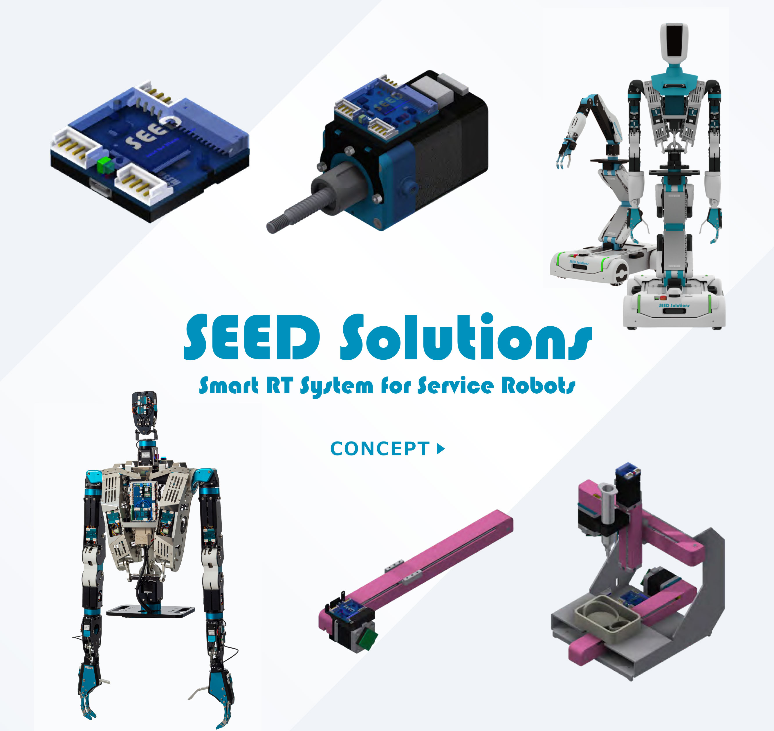 あなたのアイデアを現実化する SEED Solutions Smart RT System Service Robots